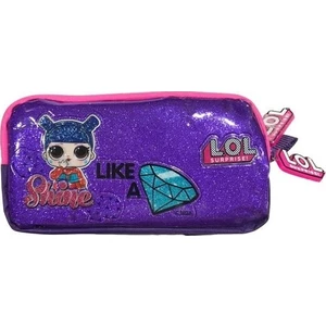 Lol Shine Çift Bölmeli Mor Pembe Kalem Çantası 20425