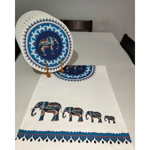 Etnik Fil Desenli Runner 2'li Supla Set