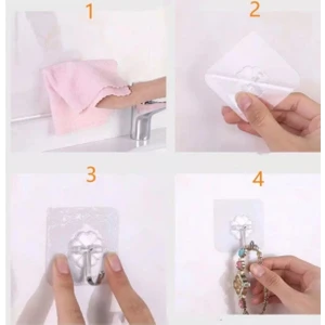 Şeffaf Kendinden Yapışkanlı Kapı Duvar Askısı 10 Adet Çok Amaçlı Kullanım İçin