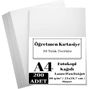 A4 Fotokopi Kağıdı 200'LÜ Paket 80 gr