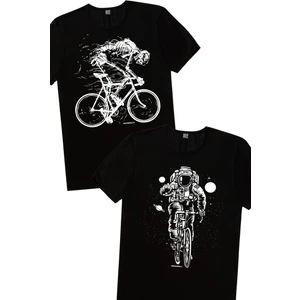 Bisikletli Astronot, Daha Hızlı Erkek 2'li Eko Paket T-Shirt