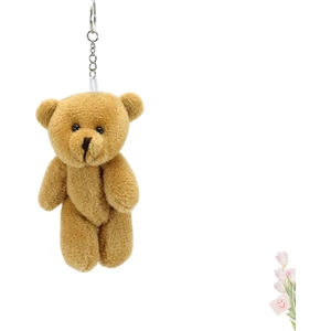 Süsle Bebek ve Parti Peluş Ayıcık Anahtarlık, 9 x 5,5 cm - Kahve