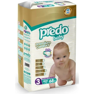 Predo Baby  Premium Comfort Bebek Bezi 3 Numara (4-9 kg) 68 Adet