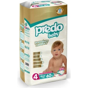 Predo Baby Premium Comfort Bebek Bezi 4 Numara (7-18 kg) Maxi 60 Adet