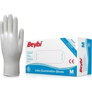 Latex Pudralı Muayene Eldiven M 100'LÜ