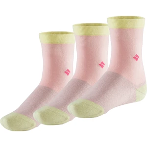 Bonny Silver Koku Yapmayan Soket Kız Çocuk Pembe Sarı Gümüş Çorap 3'lü Paket