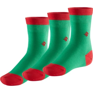 Bonny Silver Koku Yapmayan Soket Kız Çocuk Yeşil Kırmızı Gümüş Çorap 3'lü Paket