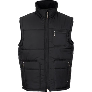 Dikişli Yandan Cepli Polarlı Kumaş Yelek Siyah Renk