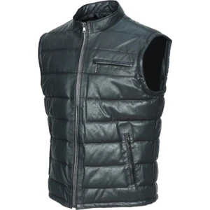 Spor Kesim Şişme Deri Yelek Gri Renk