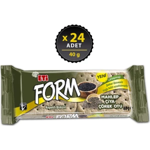 Form Mahlepli Çiyalı ve Çörek Otlu Kepekli Bisküvi 40 g x 24 Adet