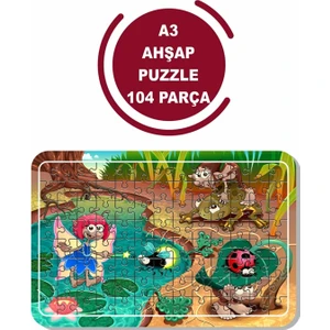 Masal Kahramanları A3 104 Parça Puzzle, Oyuncak, Yapboz