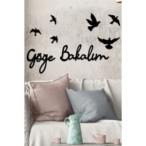 Evde Ucuz Göğe Bakalım Ahşap Dekoratif Duvar Tablosu