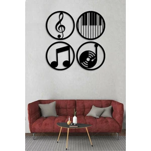 Evde Ucuz Müzik Nota Ahşap Mdf Dekoratif Tablo - Müzik Temalı Duvar Dekoru
