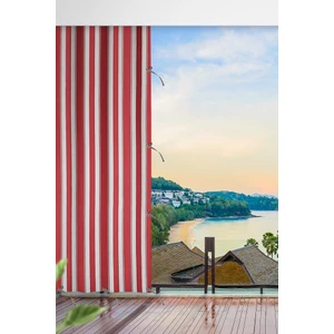 Altın Pamuk Her Ölçüde Enxboy Seçenekli Bağcıklı Balkon Perdesi-Balkon Brandası Kırmızı