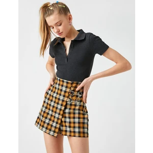 Kadın Kısa Kollu Polo Yaka Basic Tişört