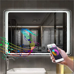 Global Led Mirror 70X110 cm Bluetoothlu Dokunmatik Tuşlu Buğu Çözücü Ledli Banyo Aynası