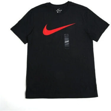 Nike swoosh t shirt black best sale