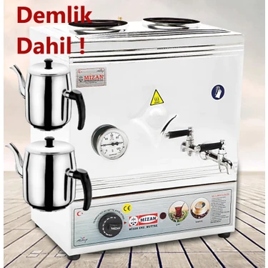 Mizan MC217 Çift Demlikli Elektrikli Pleytsiz Çay Ocağı 30 Lt + 2 Adet