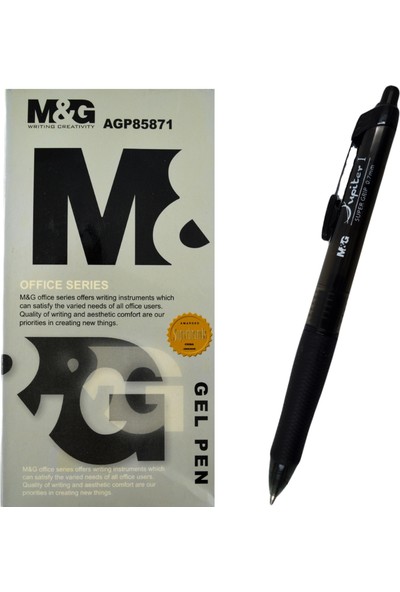 M&g Jupiter Süper Grip 0.7mm Siyah Jel Tükenmez Kalem 12 Adet
