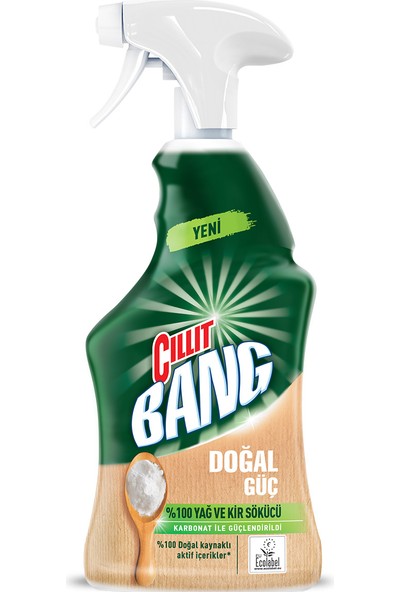 Cillit Bang Doğal Güç Mutfak Temizleyici Yağ ve Kir Sökücü Karbonatlı Sprey 750 ml