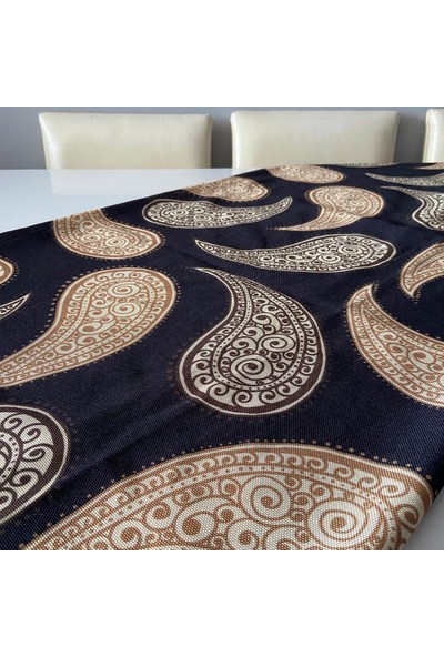 Ak-teks Tekstil Şal Desenli File Keten Dekorasyon Kumaş
