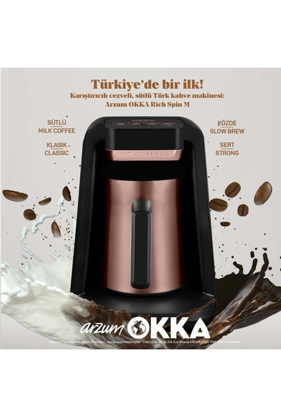 Arzum OK0012 Okka Rich Spin M Türk Kahve Makinesi - Bakır