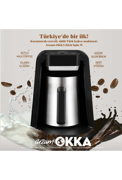 Arzum OK0012-K Okka Rich Spin M Türk Kahve Makinesi - Krom