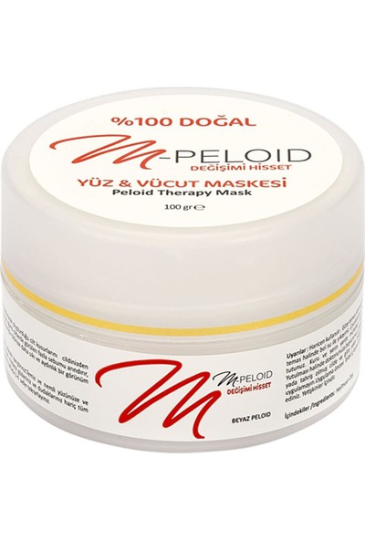 M-peloid Yüz & Vücut Maskesi 100 Gr, % 100 Dogal Beyaz Peloid
