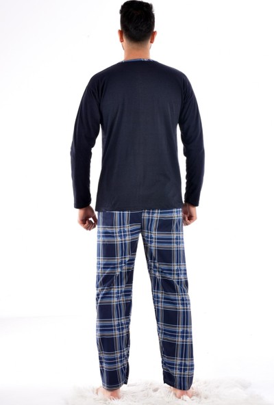 Pemilo Erkek 2105 Uzun Kol Süprem Pijama Takımı Koyu Lacivert