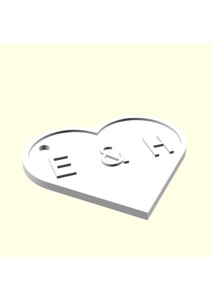 E & H Kişiye Özel Üretim Zincirsiz Kalp Aşk Anahtarlık Sevgiliye Eşe Hediyelik Tag Organik Plastikten fiyatları