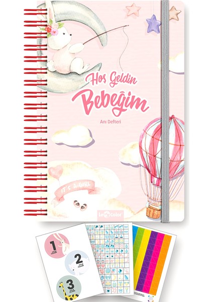 Bebek Anı Defteri ve Hamile Albümü Kız + Sticker