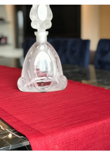 Simli Keten Runner, Kırmızı, Siyah, Krem indirimleri