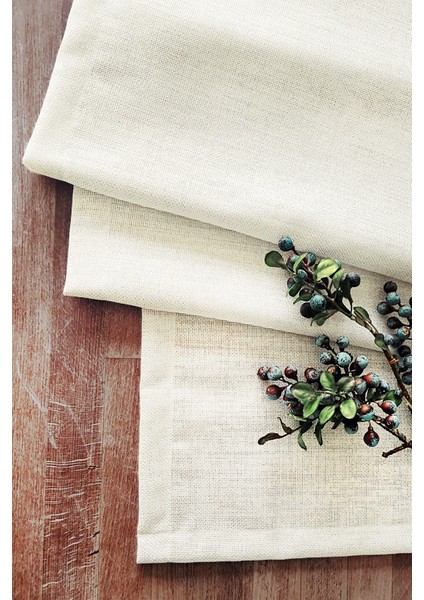 Simli Keten Runner, Kırmızı, Siyah, Krem