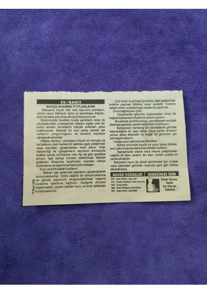 19 Nisan 2008 Takvim Yaprağı Nostaljik Koleksiyonluk Takvim Yaprağı