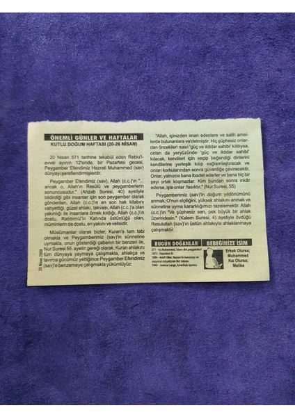 20 Nisan 2008 Takvim Yaprağı Nostaljik Koleksiyonluk Takvim Yaprağı