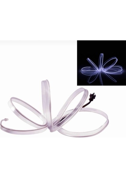Araç Içi Neon Şerit LED 3 Metre Beyaz (Torpido Ledi)