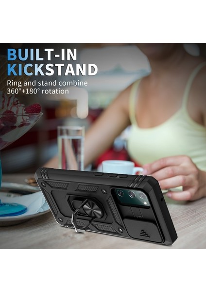 Kamera Tasarım 3-In-1 Tpu + Pc + Metal Telefon Kılıf Samsung Galaxy S20 Fe / S20 Fan Edition / S20 Fe 5g Için / S20 Fan Sürümü 5g Için - Siyah (Yurt Dışından) fırsatları