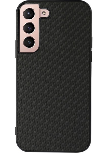 Karbon Fiber Doku Telefon Kılıfı Pu Deri Kaplamalı Pc + Tpu Hibrid Kılıf Samsung Galaxy S22 + 5g Için Için - Siyah (Yurt Dışından)