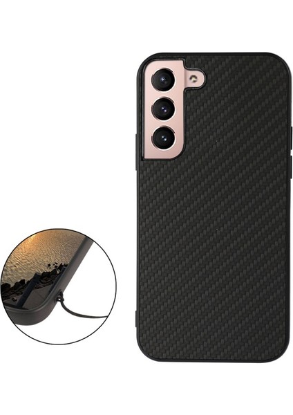 Karbon Fiber Doku Telefon Kılıfı Pu Deri Kaplamalı Pc + Tpu Hibrid Kılıf Samsung Galaxy S22 + 5g Için Için - Siyah (Yurt Dışından) modelleri