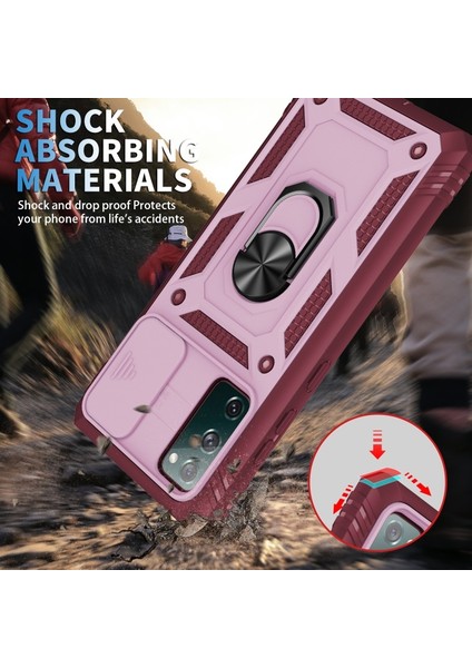 Kamera Kaydırıcı Tasarım 3-In-1 Tpu + Pc + Metal Telefon Kılıf Samsung Galaxy S20 Fe / S20 Fan Sürümü / S20 Fe 5g Için / S20 Fan Edition 5g Için - Pembe (Yurt Dışından) fırsatları