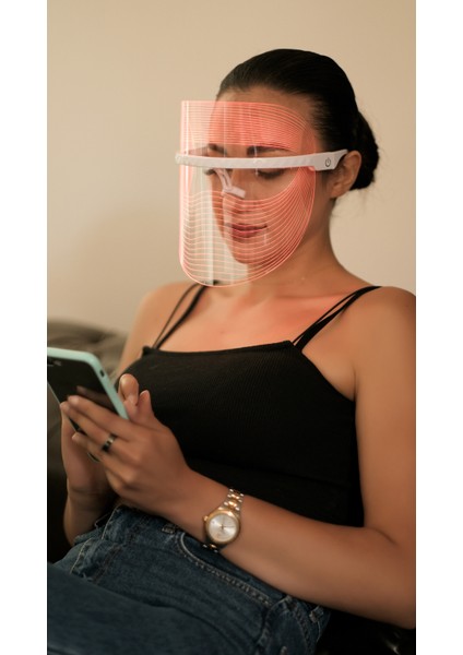 LED Güzellik Maskesi Şeffaf 3 Renkli