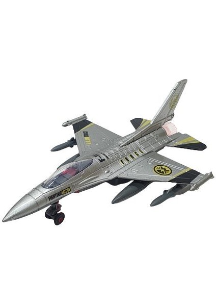 Sesli Işıklı Metal F16 - Savaş Uçağı 22 cm - HW777-16-GRI