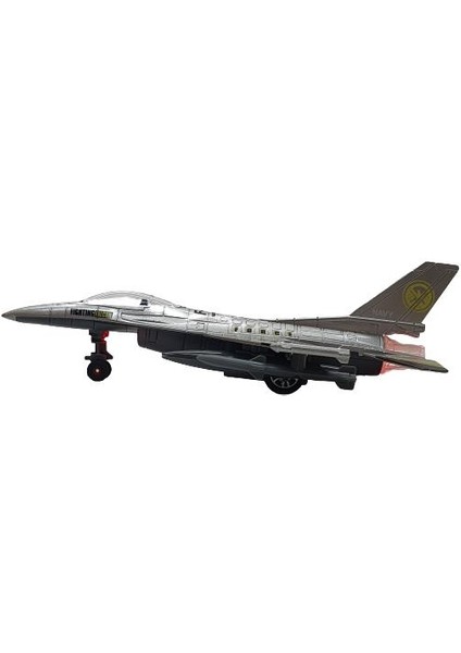 Sesli Işıklı Metal F16 - Savaş Uçağı 22 cm - HW777-16-GRI modelleri