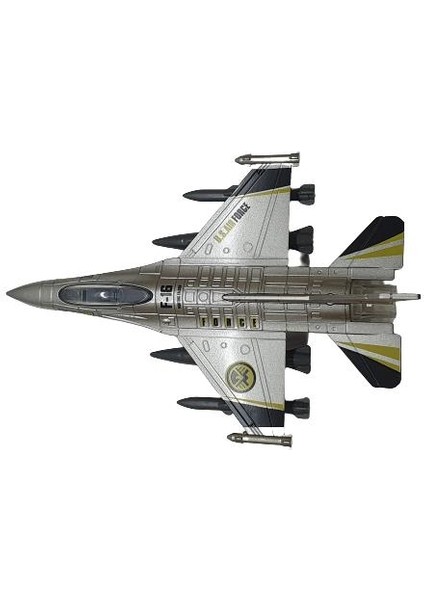 Sesli Işıklı Metal F16 - Savaş Uçağı 22 cm - HW777-16-GRI indirimleri