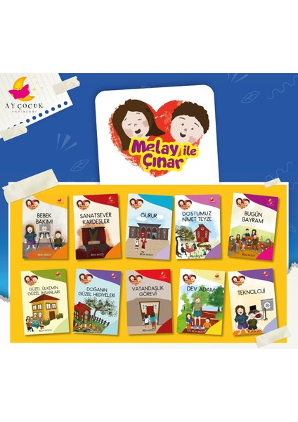 1. Sınıf Hikaye Kitabı Seti 10 Kitap Melay ile Çınar Ay Çocuk Yayınları
