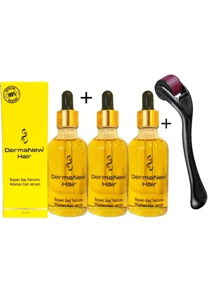 3 Adet Serum + Roller Dermanew hair Bayanlara Özel Serum