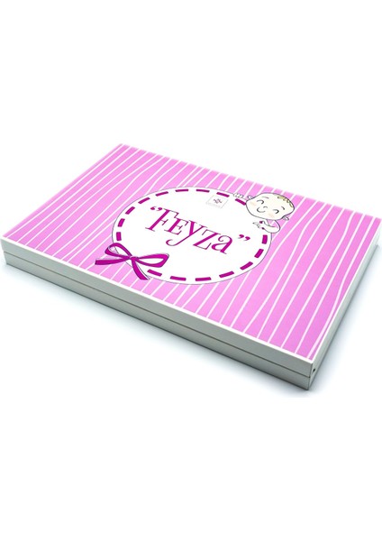 Kız Bebek Çikolatası 162 Adet Napoliten Çikolata Mor Kurdela