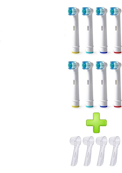 Lovyco Oral B Uyumlu Şarjlı ve Pilli Diş Fırçası 8 Adet Yedek Başlık Uyumlu Başlık 4 Adet Koruyucu Kapak,fırça 2 Kutu 4 Kapak