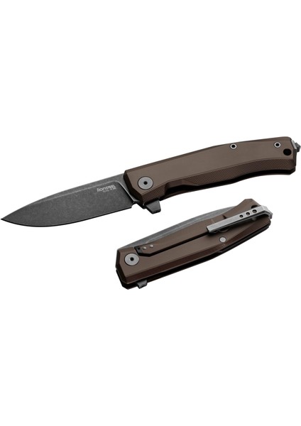 MT01A Eb Myto Old Black M390 Blade, Earth Brown Aluminum Handle Çakı