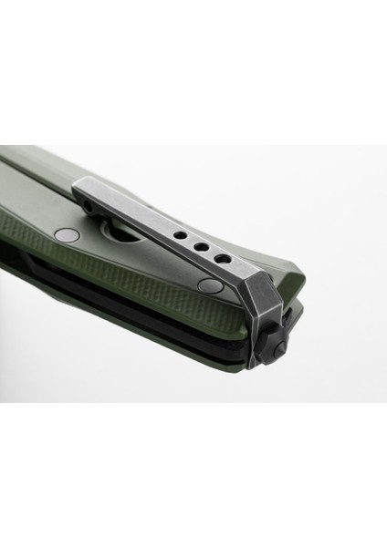 MT01A GB Myto Old Black M390 Blade, Green Aluminum Handle Çakı